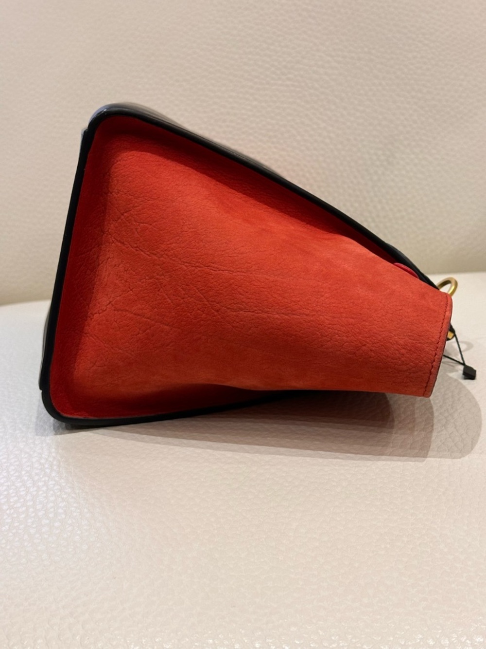 Celine Tricolor Trapeze Satchel in Black, Navy & Red /Size Small - Picture 7 of 15